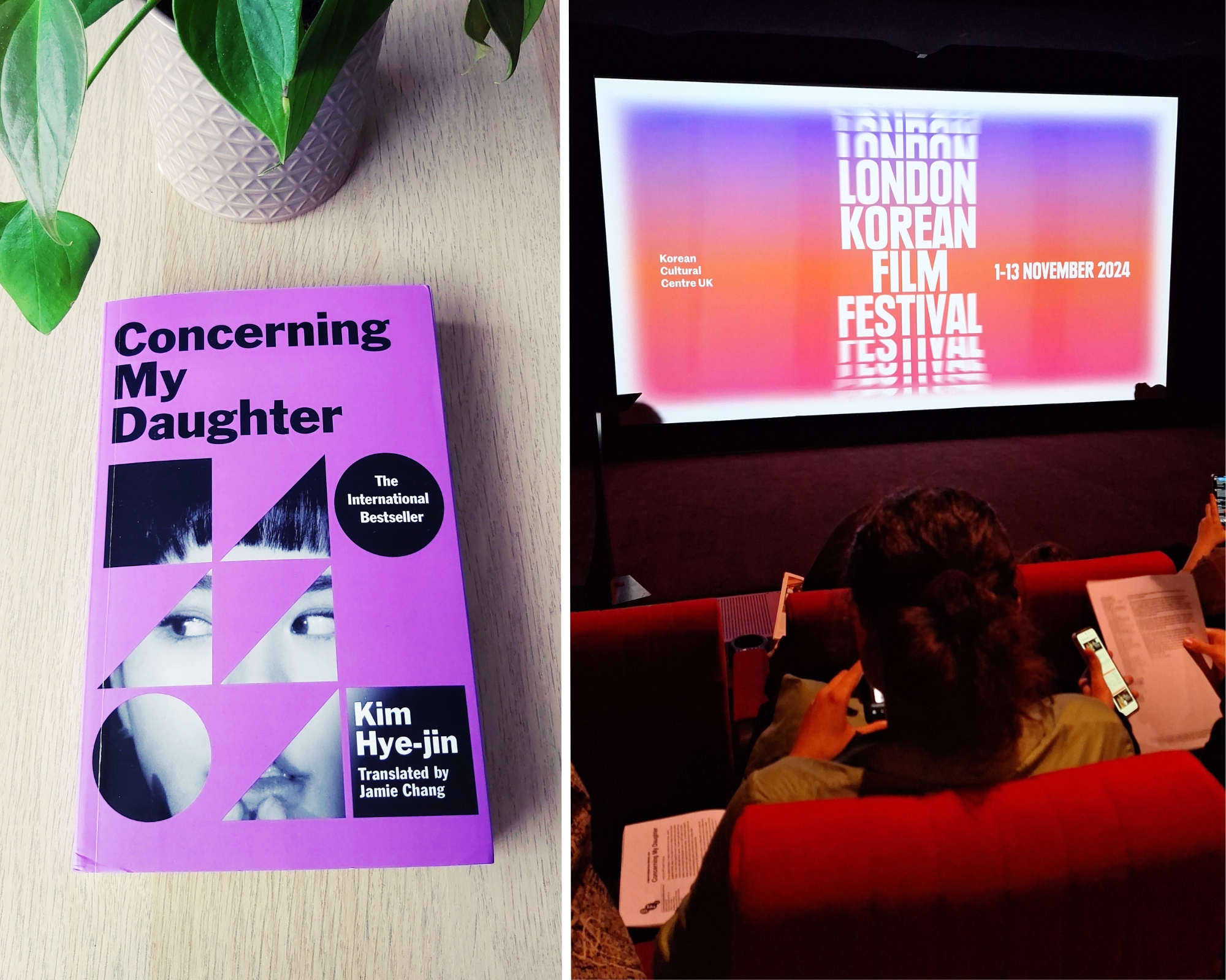 My copy of the book (on the left), and the excited audience at the screening of the film adaptation on Nov. 7 (on the right). (Image credit: Marianna Szucs)