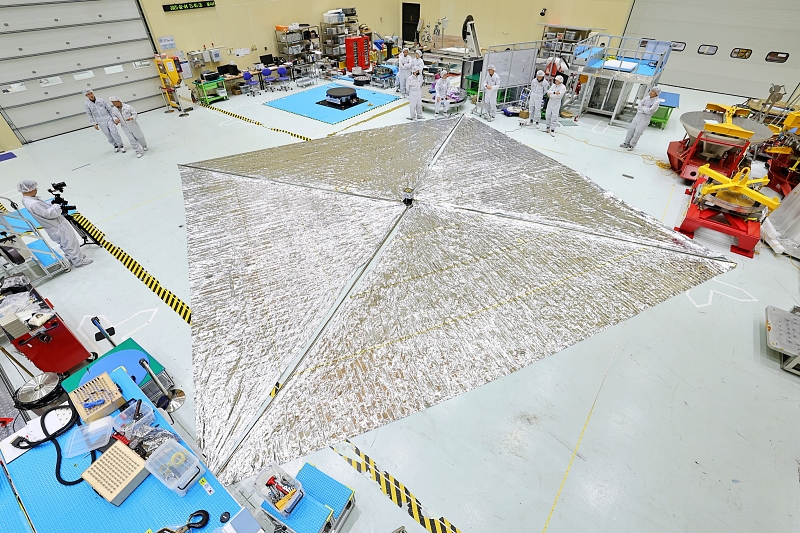 The Korea Aerospace Research Institute (KARI) has developed a solar sail (pictured) usable like a sail on a spacecraft. (KARI) 