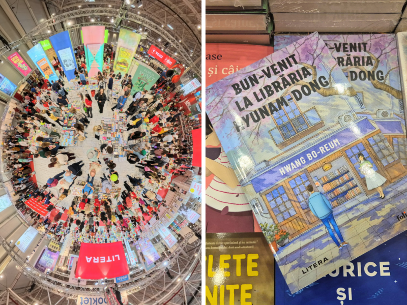 The Korean novel “Welcome to the Hyunam-Dong Bookshop” by Hwang Bo-reum becomes the fifth bestselling book at the fair. (Editura Litera and Andra Michaela Pena)