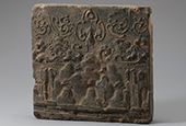 Tile with phoenix and landscape