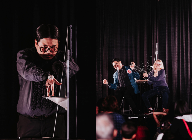 Artist uses string to create nonverbal puppet performances