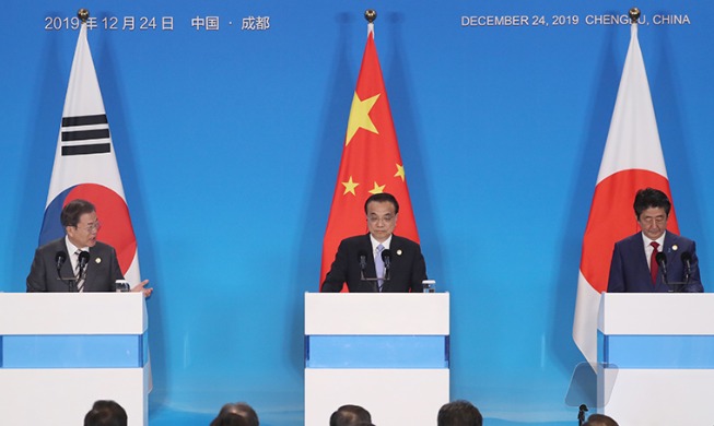 Korea, Japan, China adopt trilateral cooperation vision for next decade